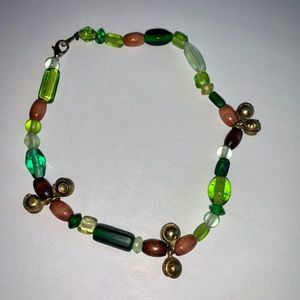 Glass bead jingle bracelet vintage